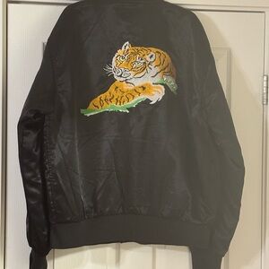Men's Rocky Balboa Rocky II Black Jacket with Tiger Embroidery 3XL